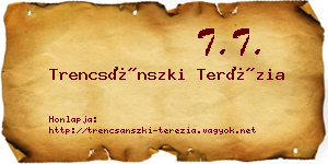 Trencsánszki Terézia névjegykártya